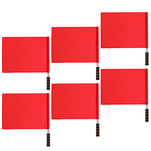 12Pcs Red Handheld Signal Flags Racing Referee Flags with Steel Handle 2
