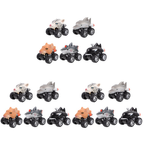 15Pcs Educational Pull-Back Car Toys Strong Rubber Material for Kids 1