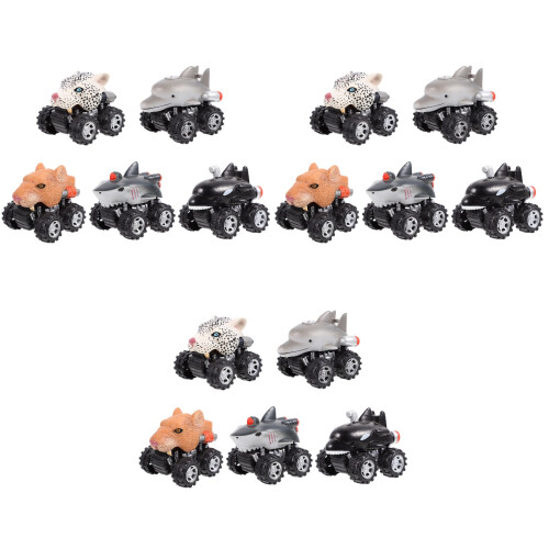 15Pcs Educational Pull-Back Car Toys Strong Rubber Material for Kids 2