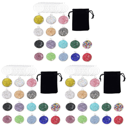 3Sets Diamond-Encrusted Wine Glass Charm Set Assorted Colors Reusable 1