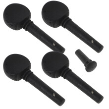 2Sets Black Wooden Violin Tuning Pegs with Endpin for Stable Home Use