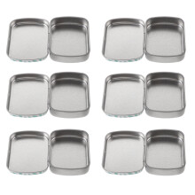 24Pcs Small Iron Rectangular Storage Boxes Silver Metal Organizer