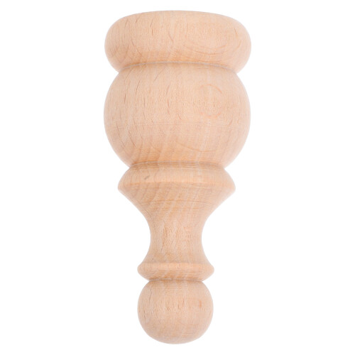 4Pcs Khaki Solid Wood Finials Roman Bridge Design for Home Decor 1