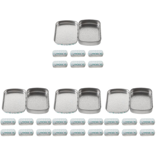 24Pcs Small Iron Rectangular Storage Boxes Silver Metal Organizer 1