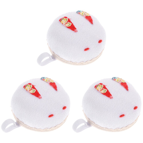 3Pcs Small White Wrist Pin Cushions Reusable Sewing Supply 1
