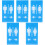 5Pcs Wall-Mounted Sky-Blue Restroom Identification Signs for Toilets 3