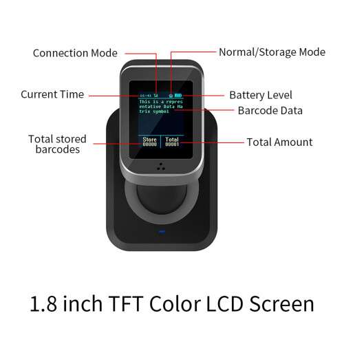 2D 1D QR-Barcode-Scanner mit Bildschirmanzeige mit 1