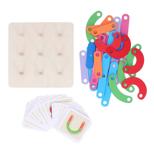 Wooden Educational Blocks for Kids with Shape Colour Sorting & Puzzle Activity 1