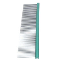 Peigne à toilettage pour animaux vert 13 cm avec poignée ergonomique pour pelages longs et courts