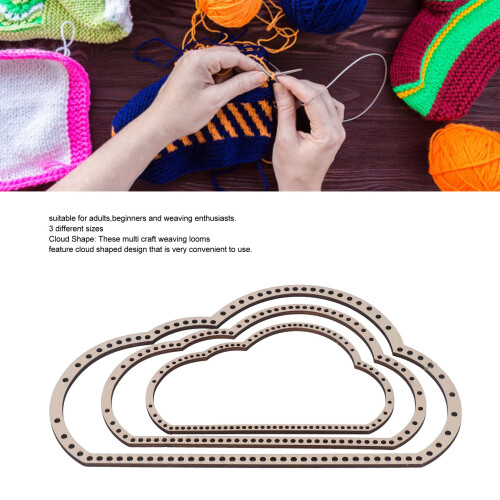 3Pcs Beech Cloud Weaving Loom Kit for DIY Crafts, 37x22.4cm 1