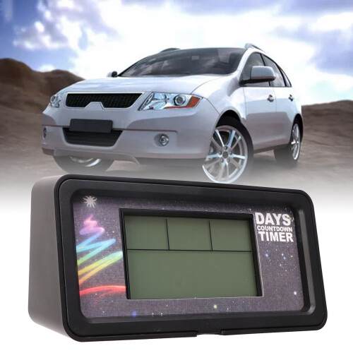 Days Countdown Timer Clock for Car Racing, LCD Display, 129x64mm