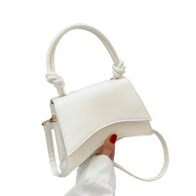Tote Bag Crossbody Bag SolidColor Handbag Mini Square Bag-White
