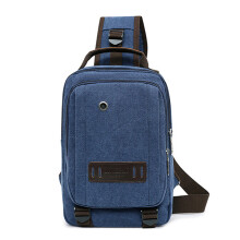 Practical Stylish Men Canvas Shoulder Bag Pouch-vintage blue
