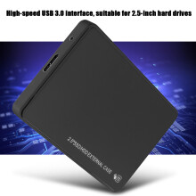 Gabinete ultrafino e portátil para disco rígido, com apenas 6,35 cm (2,5 pol.) de espessura, compatível com SSDs SATA de até 3 TB. Instalação