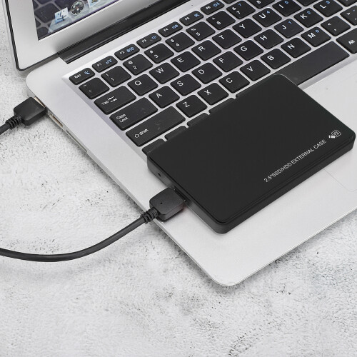 Compatível com HDDs e SSDs de 2,5 polegadas, case portátil e leve com porta USB 3.0 de alta velocidade, material ABS resistente ao calor para dados 1