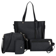 Conjunto de bolsas femininas de alta capacidade, com acabamento excepcional em couro sintético, incluindo bolsas tote e de ombro. Bolsas modernas em