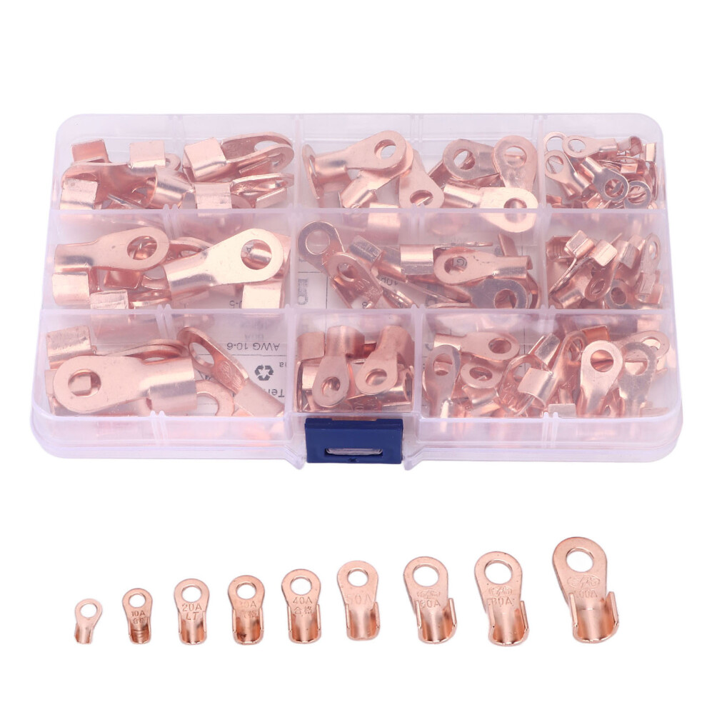 Assorted Copper Wire Lugs For Your Electrical Projects, 120Pcs High Conductivity & Easy Wire Insertion Copper Lugs With Reliable Connections & 9433291093351