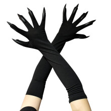 Halloween Party Accessories For Adults, Long Arm Sleeve Gloves With Claws For Women Men, Cat Claw Gloves Black Claws Cosplay Costume, Suitable For