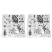 2 Stück Klare Eule & Hase Feenstempel für Kartenherstellung, 21,7x18cm