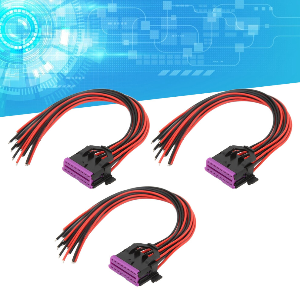 Set Of 3 Obd2 Female Connector Cables 30Cm 16 Pin J1962 Automotive Diagnostic 5011372813407
