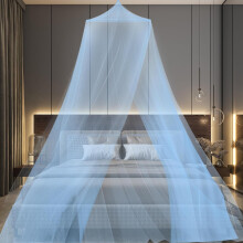 Polyester Material Two-Tone Bed Canopy, Decorative Rectangular Shape for Universal Size Beds, Easy Installation without Drilling, Breathable Mesh for