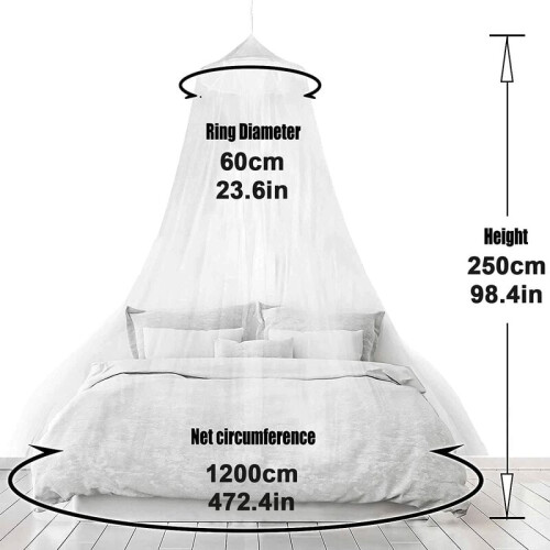 Polyester Material Two-Tone Bed Canopy, Decorative Rectangular Shape for Universal Size Beds, Easy Installation without Drilling, Breathable Mesh for 1
