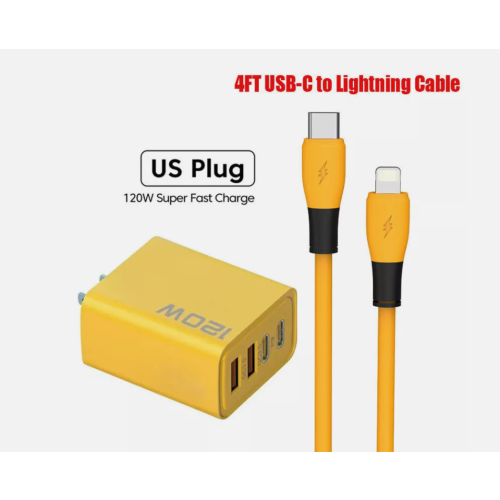 Έξοδος 120W4-θύρες USB C PD3.0 Γρήγορος φορτιστής με σύστημα πολλαπλής προστασίας για 2