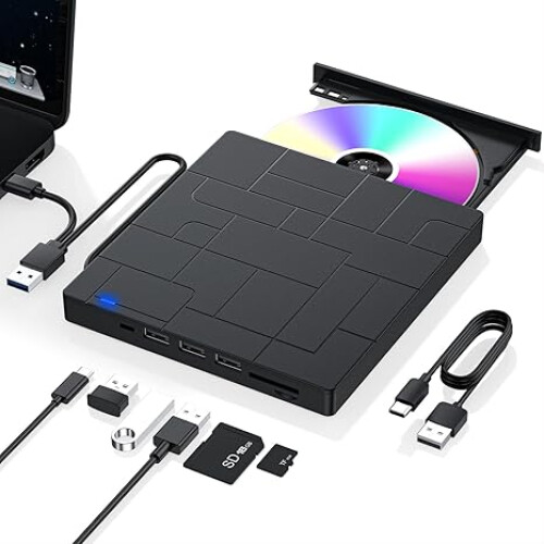 Φορητή μονάδα USB3.0DVD, λεπτή και εξαιρετική σχεδίαση, σύνδεση και λειτουργία με 1