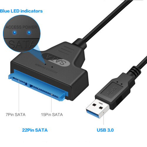 Data Warrior, Φορητός Προσαρμογέας SATA σε USB για SSD 2,5", Λειτουργία UASP που Εξασφαλίζει 2