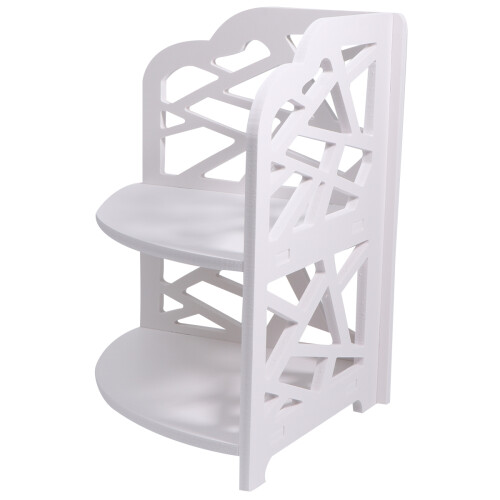 2Pcs White Bathroom Rack Hollow PVC Shelf for Shampoo Storage 1