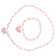 5Ensembles Bijoux Plastique Rose Pour Enfants Colliers Bracelets Mode