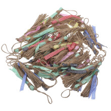 50St Natuurlijke Jute Kwastjes Met Kralen Voor Decor