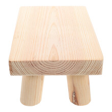 2Pièces Tabourets En Bois Khaki Solide, Facile À Déplacer