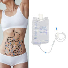 Sac d'Enema en Silicone de 3000 ml avec Tuyau - Kit Portable de Nettoyage du Colon
