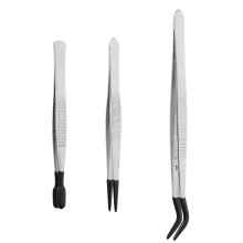 3Pièces Pince À Épiler Acier Inoxydable Argentée Pour Loisirs DIY