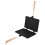 2Pièces Poêle Grill Noire Aluminium Usage 1