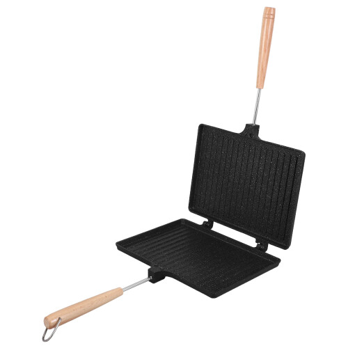 2Pièces Poêle Grill Noire Aluminium Usage