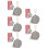 5Pièces Range Portable Cuir Zippé Clip Multifonction 8