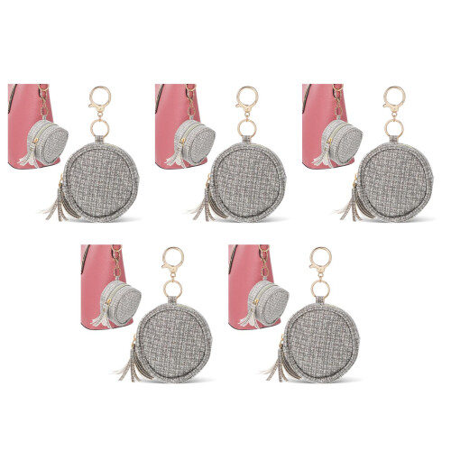 5Pièces Range Portable Cuir Zippé Clip Multifonction 2