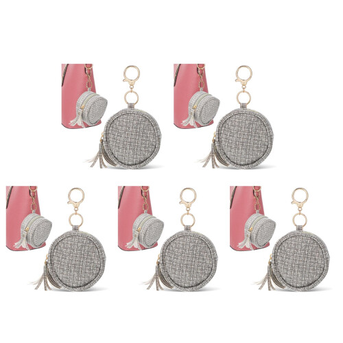 5Pièces Range Portable Cuir Zippé Clip Multifonction 1
