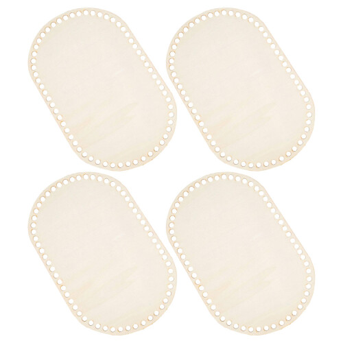 8Pièces Bases En Bois Beige Pour Paniers Sacs 2
