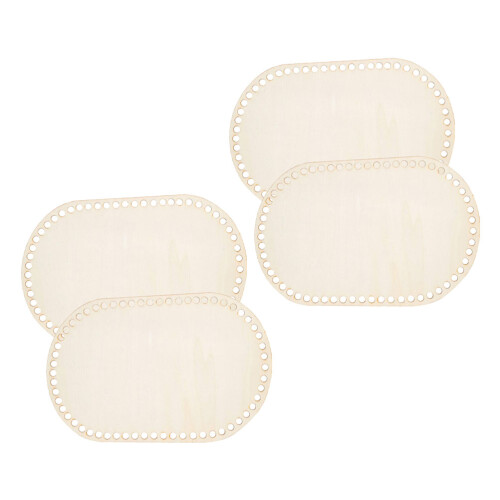 8Pièces Bases En Bois Beige Pour Paniers Sacs 1