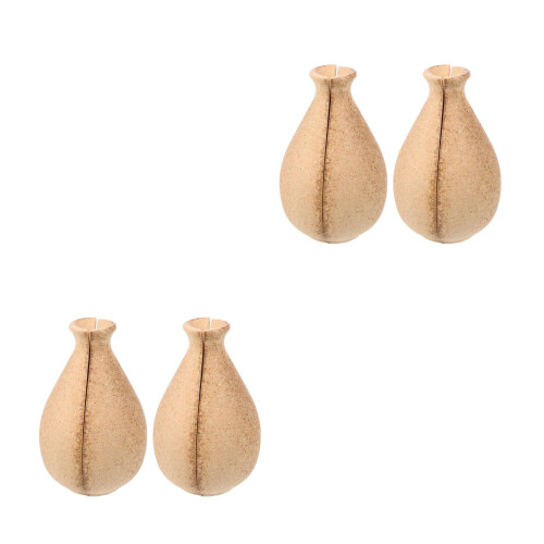 8Pièces Vase En Bois Khaki Pour Bricolage Décor Boho 2