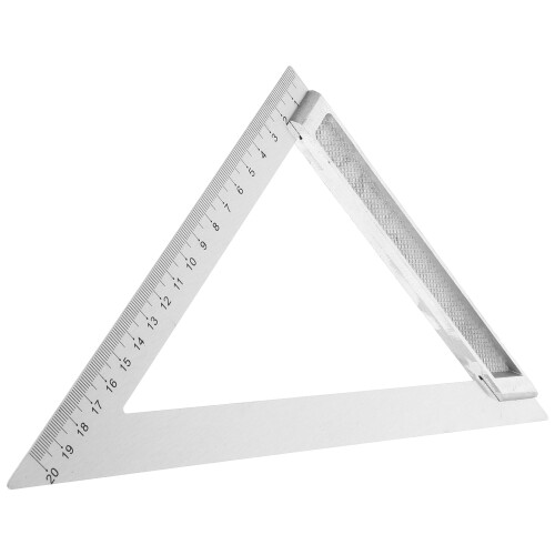 3Pièces Règle De Mesure Aluminium 90 Triangle Argentée Usage Bureau 2