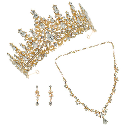 4Set Dorata Collana Per Sposa E 2