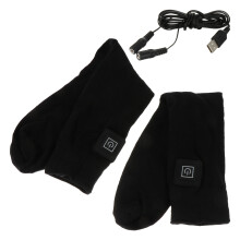 2Paires Chauffantes Coton Noir Confort Chaleur Durable