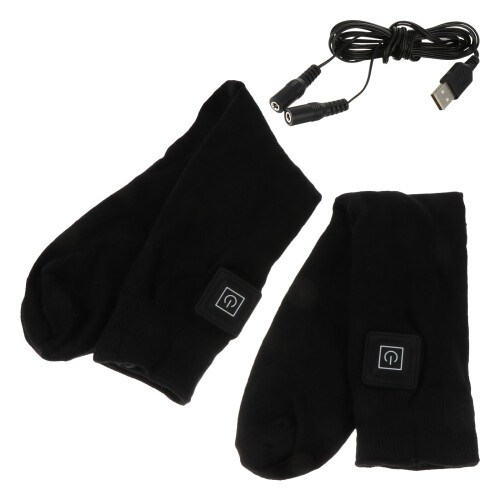 2Paires Chauffantes Coton Noir Confort Chaleur Durable