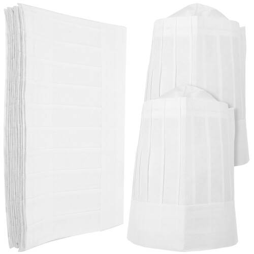 60Pièces Toques De Cuisinier En Papier Confortables Élégantes 2