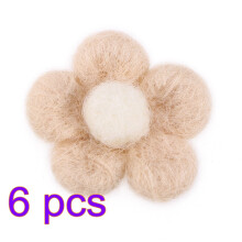 6Pièces Boules De Laine Beige Décoration DIY Épingles À