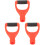 3Pièces Remplacement Pelle Ergonomique D-Forme Rouge PVC 4